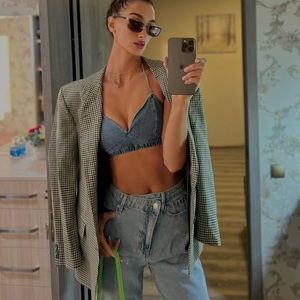 HDLTE Y2K vintage Jean 
Baggy Wide Leg Non-Stretch Fabric High Waist Loose Jean